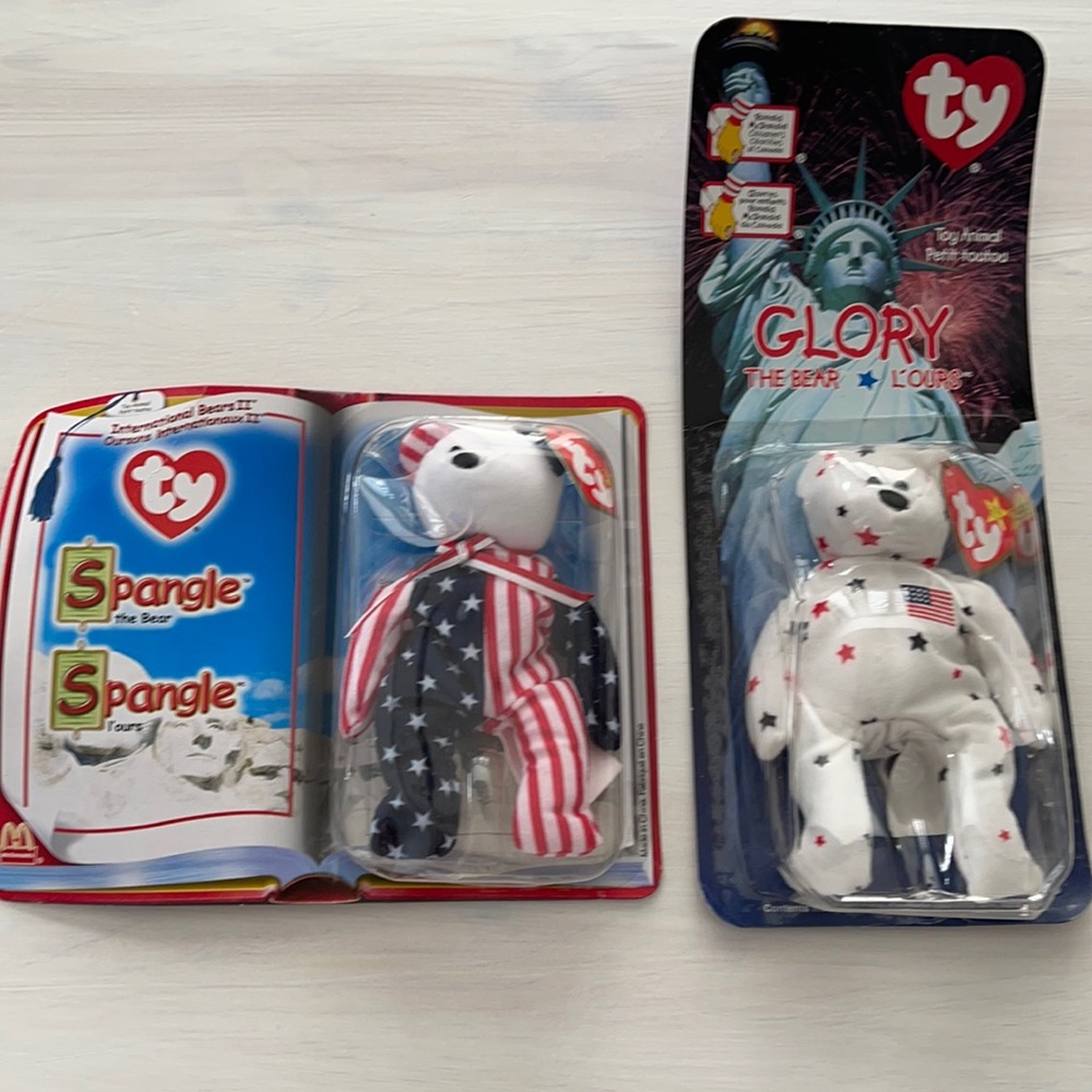Ty Spangle and Glory teenie beanie babies